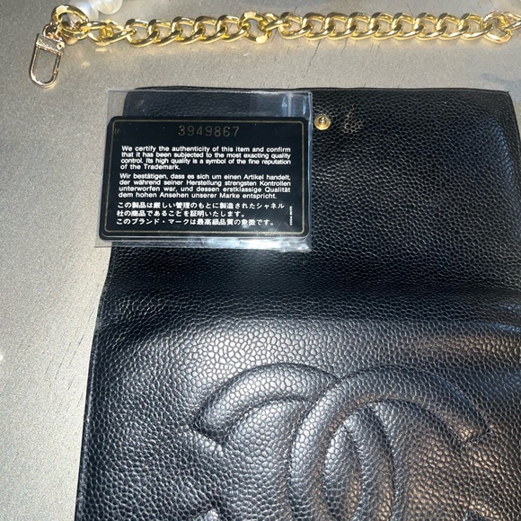 Chanel Black Leather Wallet with Pearl Handle - Picture 10 of 12